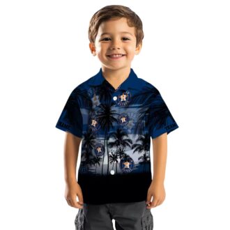 Houston Astros Blue & Black Hawaiian Shirt - Sunset Design for MLB Fans, Perfect for Summer