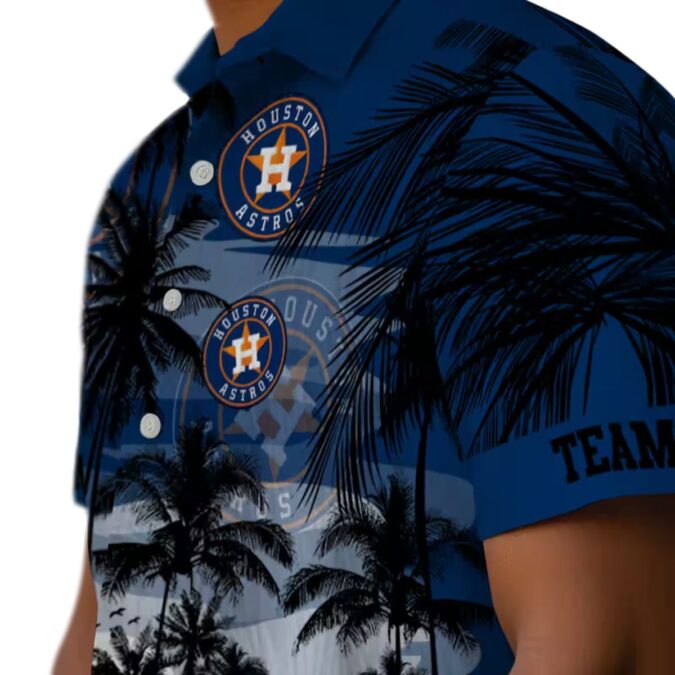 Houston Astros Blue & Black Hawaiian Shirt - Sunset Design for MLB Fans, Perfect for Summer