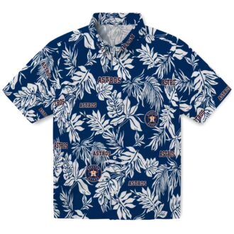 Houston Astros Blue & White Tropical Leaf Hawaiian Shirt - Perfect for MLB Fans