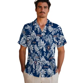 Houston Astros Blue & White Tropical Leaf Hawaiian Shirt - Perfect for MLB Fans