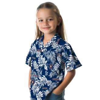 Houston Astros Blue & White Tropical Leaf Hawaiian Shirt - Perfect for MLB Fans