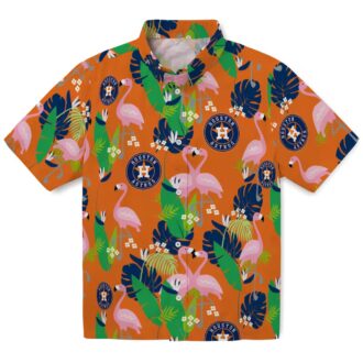 Houston Astros Flamingo Foliage Hawaiian Shirt - Tropical Summer MLB Apparel for Fans