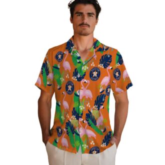 Houston Astros Flamingo Foliage Hawaiian Shirt - Tropical Summer MLB Apparel for Fans