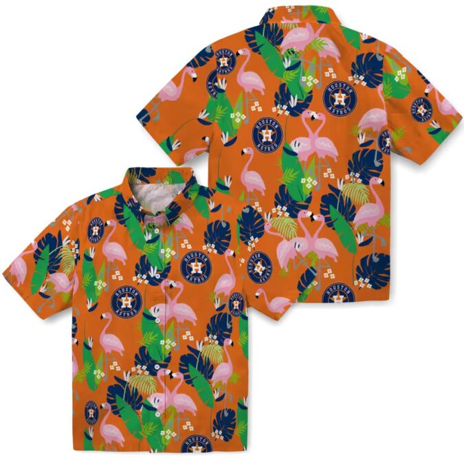 Houston Astros Flamingo Foliage Hawaiian Shirt - Tropical Summer MLB Apparel for Fans