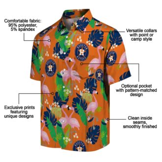 Houston Astros Flamingo Foliage Hawaiian Shirt - Tropical Summer MLB Apparel for Fans