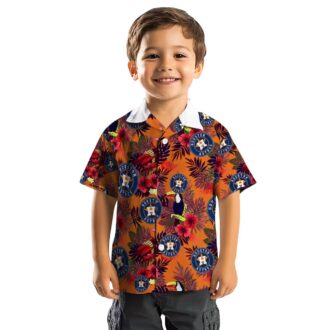 Houston Astros Floral Toucan Hawaiian Shirt - Blue & Red Tropical MLB Shirt for Fans