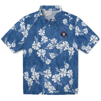 Houston Astros Hibiscus Clusters Blue Hawaiian Shirt - Tropical MLB Summer Shirt for Fans