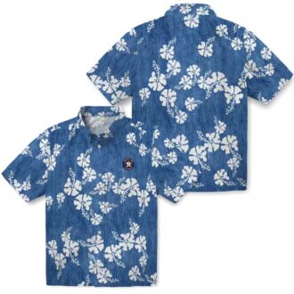 Houston Astros Hibiscus Clusters Blue Hawaiian Shirt - Tropical MLB Summer Shirt for Fans