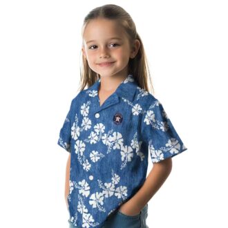 Houston Astros Hibiscus Clusters Blue Hawaiian Shirt - Tropical MLB Summer Shirt for Fans