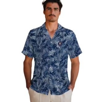 Houston Astros Leafy Pattern Blue Hawaiian Shirt - Official MLB Fan Apparel