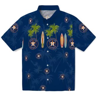 Houston Astros MLB Surfboard Palm Blue Hawaiian Shirt - Summer Beach Wear for Fans