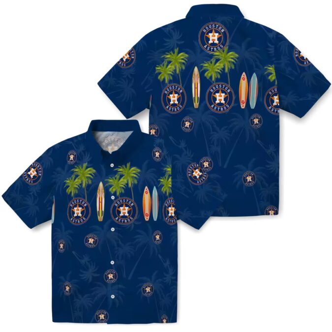 Houston Astros MLB Surfboard Palm Blue Hawaiian Shirt - Summer Beach Wear for Fans