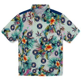 Houston Astros MLB Tropical Foliage Green Hawaiian Shirt - Perfect for Summer