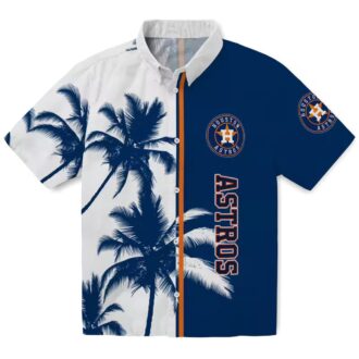 Houston Astros Palm Trees Blue White Hawaiian Shirt - MLB Team Apparel for Summer