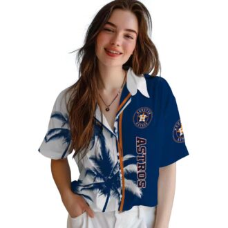 Houston Astros Palm Trees Blue White Hawaiian Shirt - MLB Team Apparel for Summer