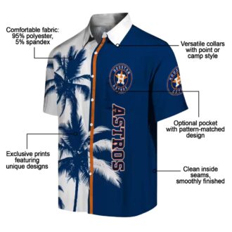 Houston Astros Palm Trees Blue White Hawaiian Shirt - MLB Team Apparel for Summer