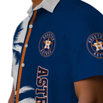 Houston Astros Palm Trees Blue White Hawaiian Shirt - MLB Team Apparel for Summer