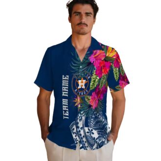 Houston Astros Polynesian Floral Hawaiian Shirt - Best Tropical MLB Shirt for Fans