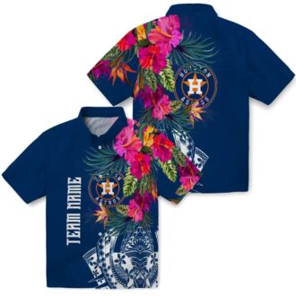Houston Astros Polynesian Floral Hawaiian Shirt - Best Tropical MLB Shirt for Fans