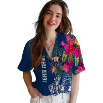 Houston Astros Polynesian Floral Hawaiian Shirt - Best Tropical MLB Shirt for Fans