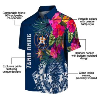 Houston Astros Polynesian Floral Hawaiian Shirt - Best Tropical MLB Shirt for Fans
