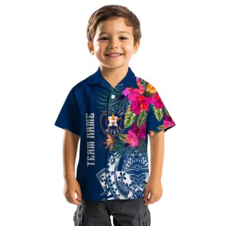 Houston Astros Polynesian Floral Hawaiian Shirt - Best Tropical MLB Shirt for Fans
