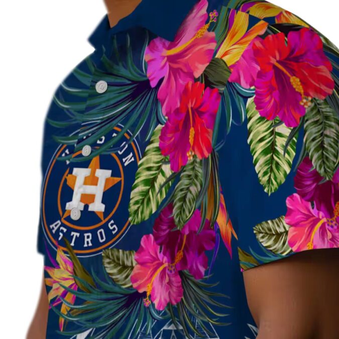 Houston Astros Polynesian Floral Hawaiian Shirt - Best Tropical MLB Shirt for Fans