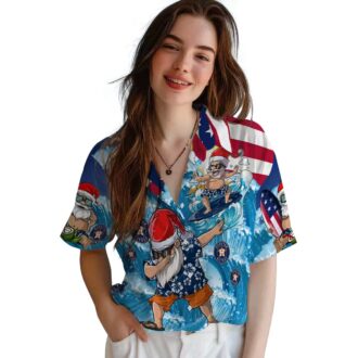 Houston Astros Surfing Santa Blue Hawaiian Shirt - Tropical MLB Holiday Apparel for Fans
