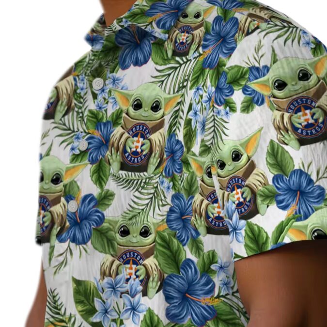 Houston Astros Tropical Hawaiian Shirt - MLB Aloha Beach Shirt with Yoda Design