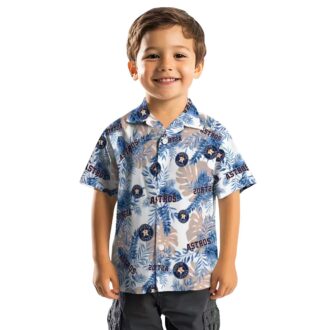 Houston Astros Tropical Leaves White Hawaiian Shirt - MLB Team Beach Shirt for Summer