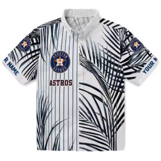 Limited Edition Houston Astros Hawaiian Shirt - Tropical Palm Stripes Blue Black White MLB Gear