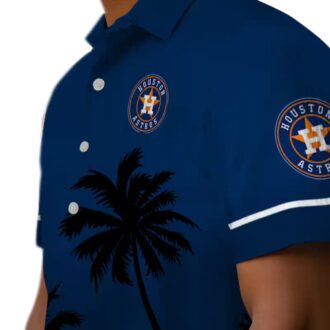 MLB Houston Astros Beach Sunset Hawaiian Shirt - Blue and Black Tropical Aloha Shirt for Fans