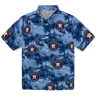 MLB Houston Astros Coastal Palms Hawaiian Shirt - Perfect for Summer Beach Parties