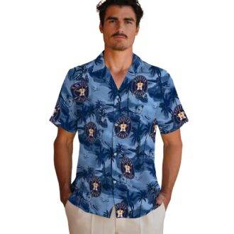 MLB Houston Astros Coastal Palms Hawaiian Shirt - Perfect for Summer Beach Parties