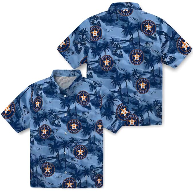MLB Houston Astros Coastal Palms Hawaiian Shirt - Perfect for Summer Beach Parties