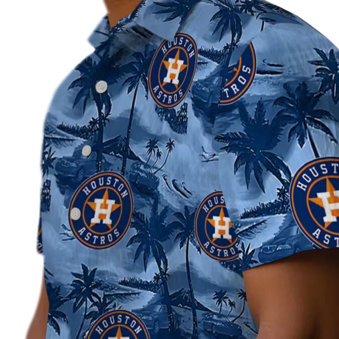 MLB Houston Astros Coastal Palms Hawaiian Shirt - Perfect for Summer Beach Parties