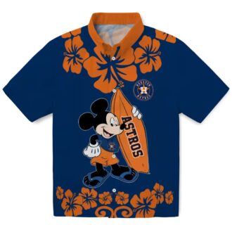 MLB Houston Astros Surfing Mickey Hawaiian Shirt - Blue Summer Shirt for Baseball Fans