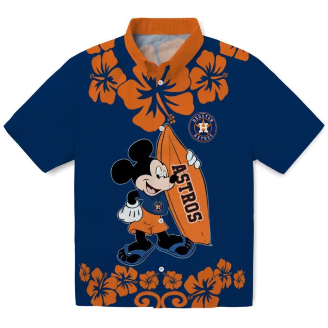 MLB Houston Astros Surfing Mickey Hawaiian Shirt - Blue Summer Shirt for Baseball Fans