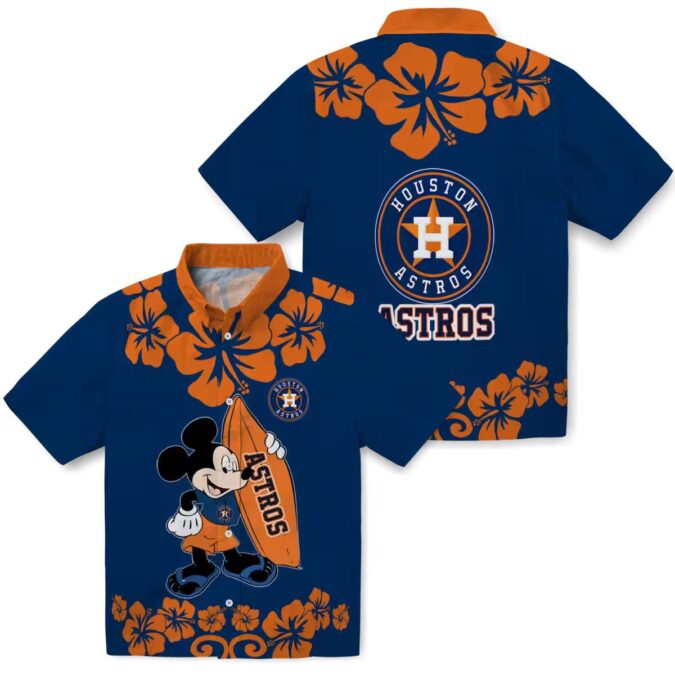 MLB Houston Astros Surfing Mickey Hawaiian Shirt - Blue Summer Shirt for Baseball Fans
