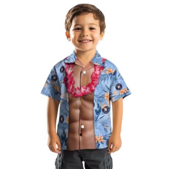 Official Houston Astros MLB Hawaiian Shirt - Blue Chest Illusion Tropical Aloha Style