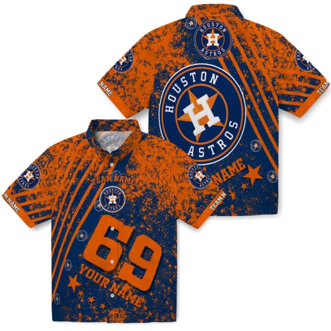 Personalized Houston Astros Blue Hawaiian Shirt - MLB Star Stripes & Tropical Aloha Design