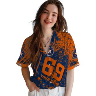 Personalized Houston Astros Blue Hawaiian Shirt - MLB Star Stripes & Tropical Aloha Design