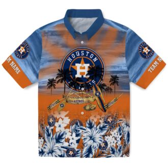 Personalized Houston Astros Tropical Canoe Hawaiian Shirt - Blue MLB Beach Shirt for Fans