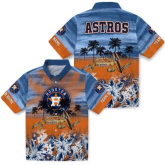 Personalized Houston Astros Tropical Canoe Hawaiian Shirt - Blue MLB Beach Shirt for Fans