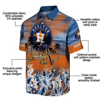 Personalized Houston Astros Tropical Canoe Hawaiian Shirt - Blue MLB Beach Shirt for Fans