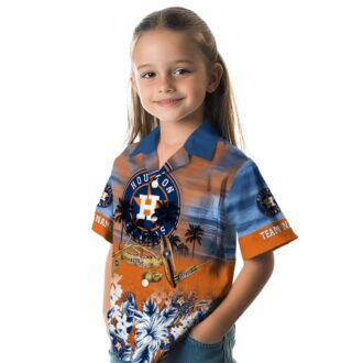 Personalized Houston Astros Tropical Canoe Hawaiian Shirt - Blue MLB Beach Shirt for Fans
