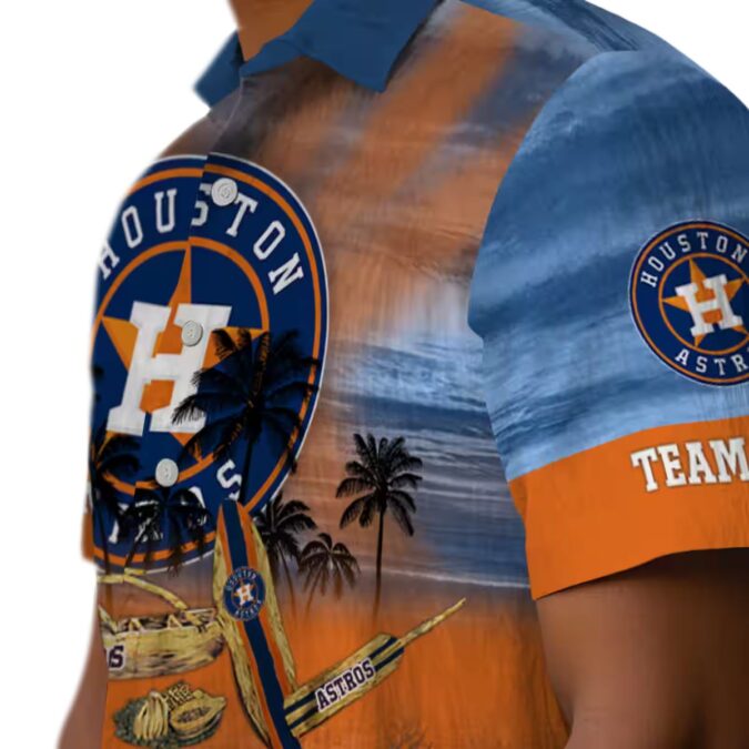 Personalized Houston Astros Tropical Canoe Hawaiian Shirt - Blue MLB Beach Shirt for Fans