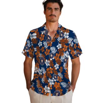 Tropical Blue Floral Houston Astros Hawaiian Shirt - MLB Summer Shirt for Fans