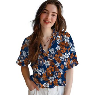 Tropical Blue Floral Houston Astros Hawaiian Shirt - MLB Summer Shirt for Fans