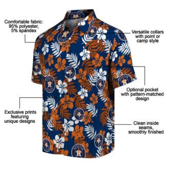 Tropical Blue Floral Houston Astros Hawaiian Shirt - MLB Summer Shirt for Fans